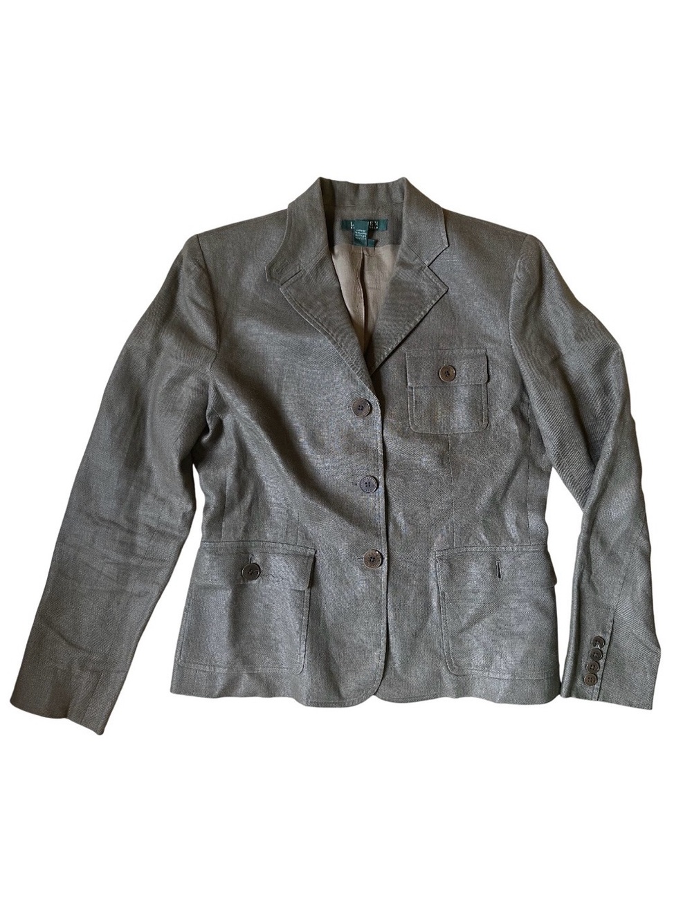 Ralph Lauren Light Gray Textured Blazer Jacket